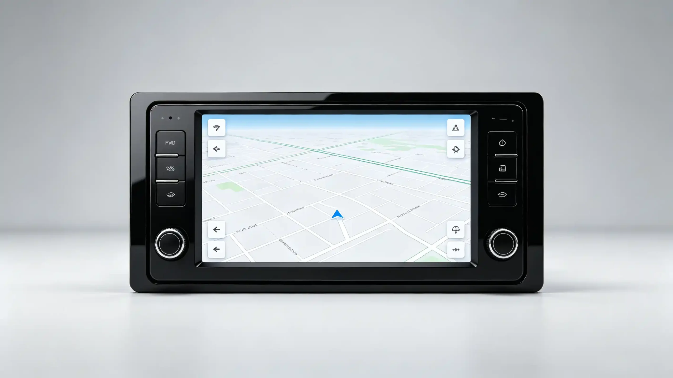 7 inch touch screen car stereo with Double DIN chassis showing 180mm width and 100mm height — ISO 7736 standard fitment