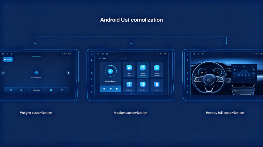 Android head unit UI customization levels lightweight, medium and heavy