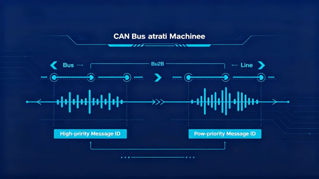 CAN Bus twisted pair wiring with termination resistors and differential signaling
