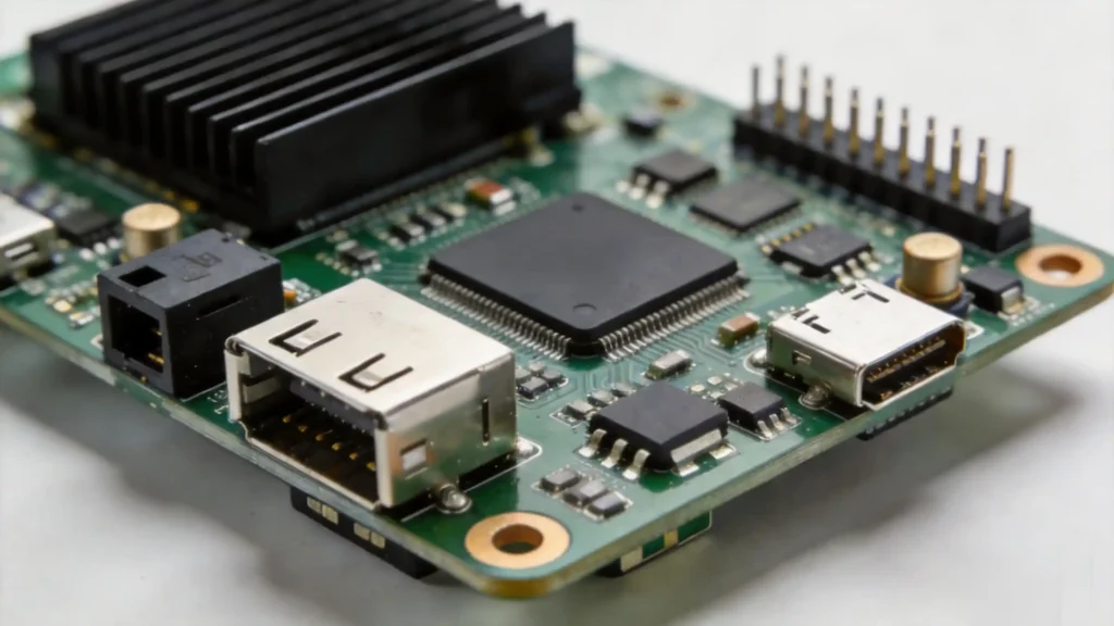 Android car stereo mainboard showing SoC processor, RAM, ROM, GPS module, and CAN bus connector — hardware components to check before sourcing