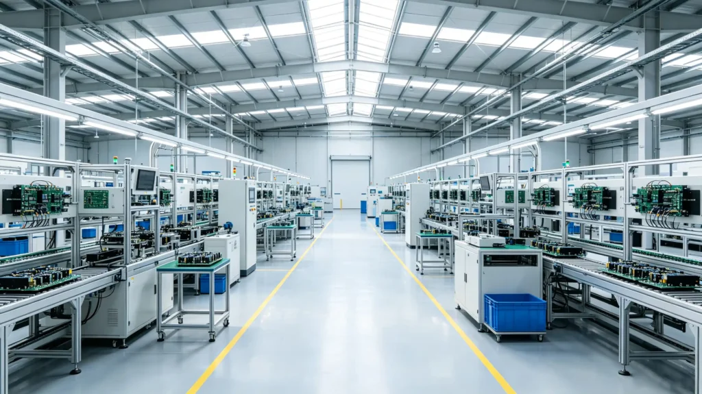Car navigation manufacturer factory exterior or production facility overview