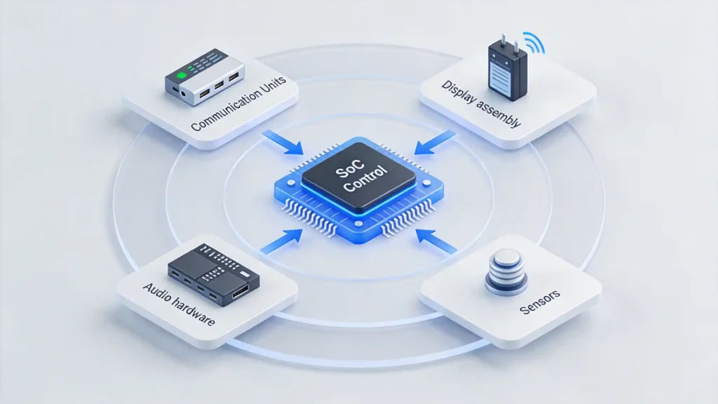 IVI system SoC processor module — the central control unit handling all computing tasks, available in Qualcomm Snapdragon and MediaTek configurations