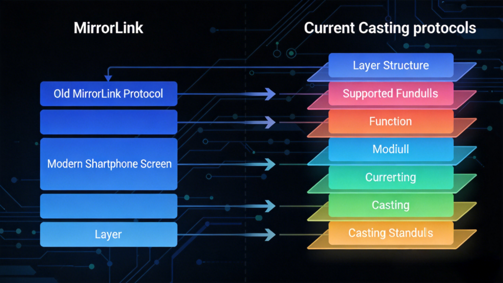 MirrorLink vs modern phone projection standards comparison chart