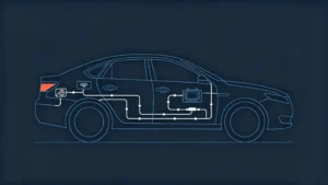 Reverse camera installation with video cable routing to head unit