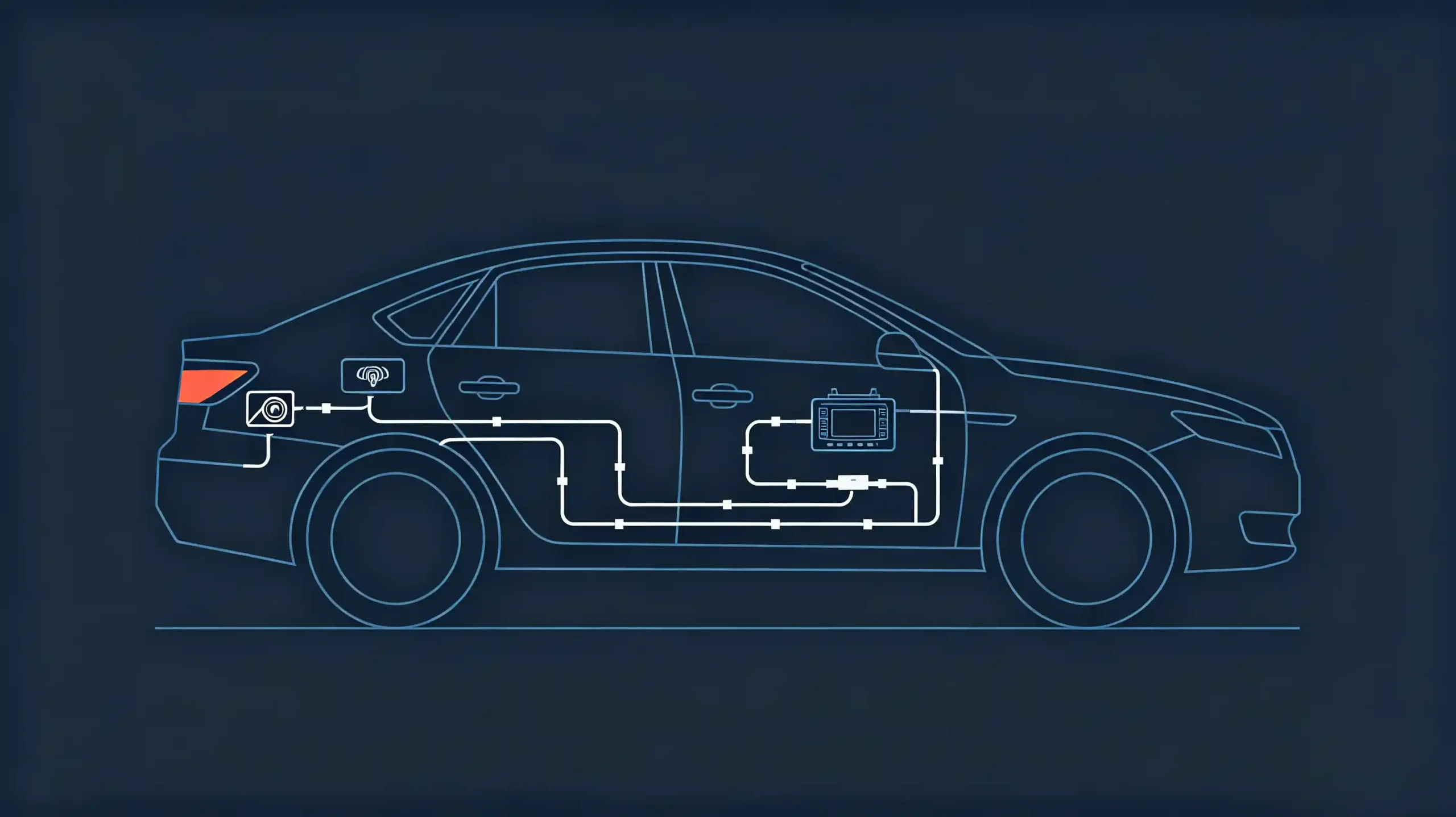 Reverse camera installation with video cable routing to head unit