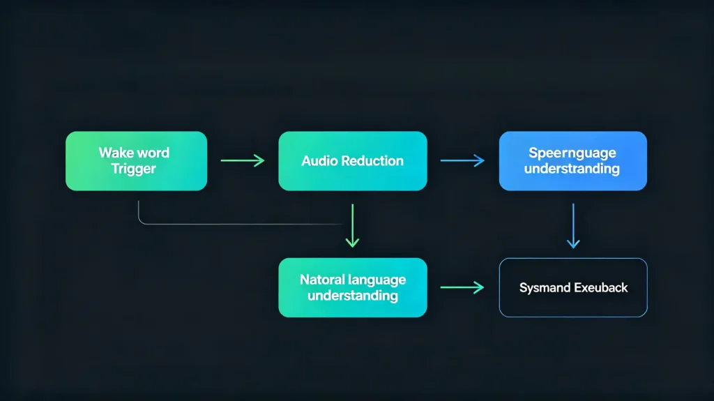 Voice command categories for navigation, media, communication, climate and information 