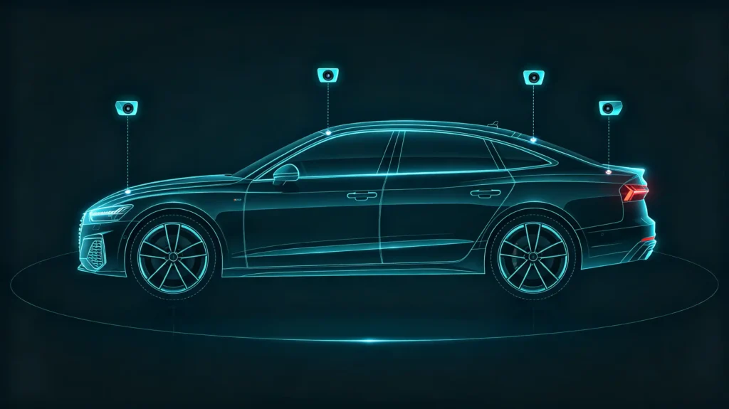 360‑degree camera system mounting positions on vehicle