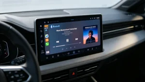 Car infotainment Bluetooth connected with music streaming