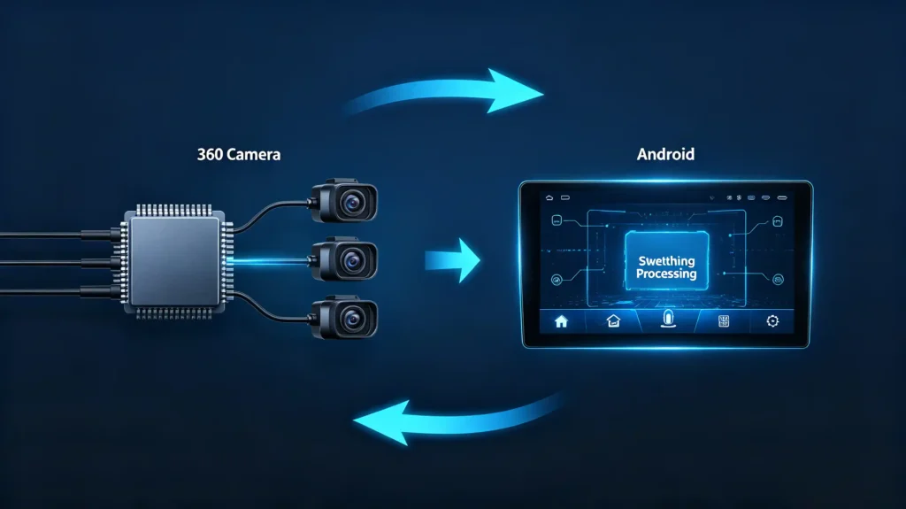 External processor vs on‑board stitching architecture comparison