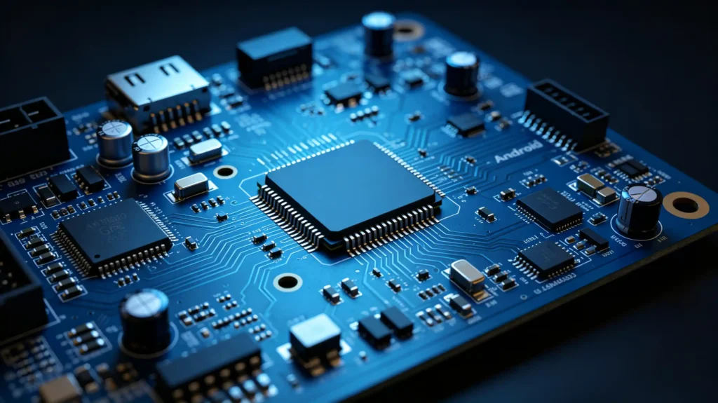 GPS module chip on car navigation head unit mainboard