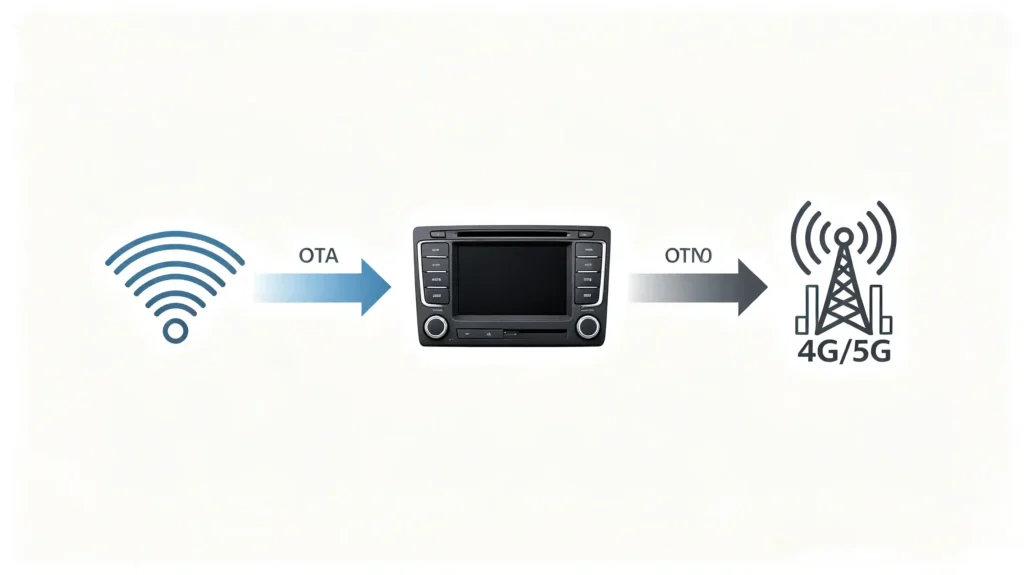 Wi-Fi and cellular connectivity for OTA update delivery